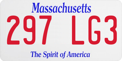 MA license plate 297LG3
