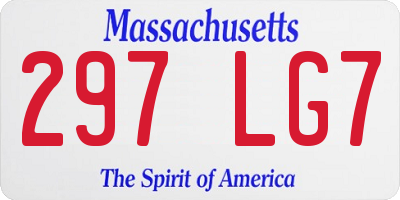 MA license plate 297LG7