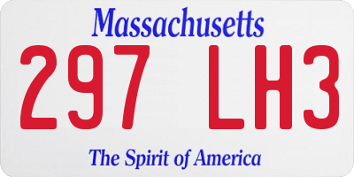 MA license plate 297LH3