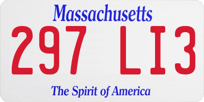 MA license plate 297LI3