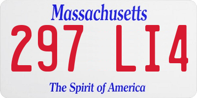 MA license plate 297LI4