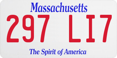 MA license plate 297LI7