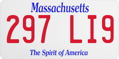 MA license plate 297LI9