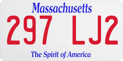 MA license plate 297LJ2