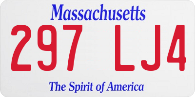 MA license plate 297LJ4