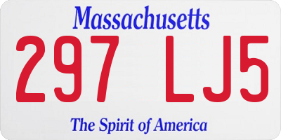 MA license plate 297LJ5