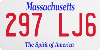 MA license plate 297LJ6