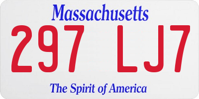 MA license plate 297LJ7