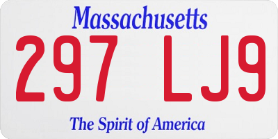 MA license plate 297LJ9