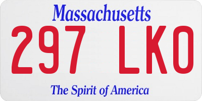 MA license plate 297LK0
