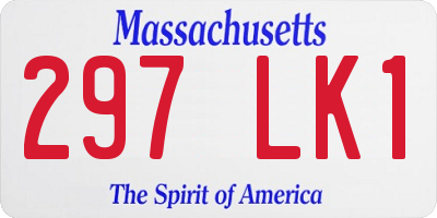 MA license plate 297LK1