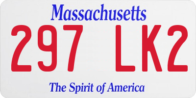 MA license plate 297LK2