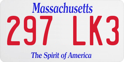 MA license plate 297LK3
