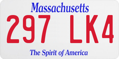 MA license plate 297LK4