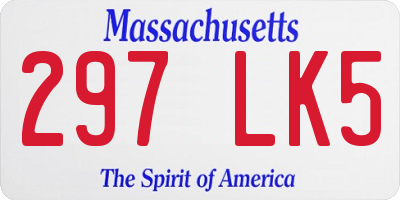 MA license plate 297LK5