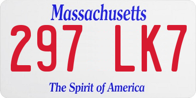 MA license plate 297LK7