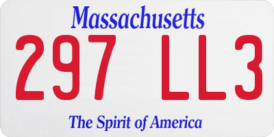 MA license plate 297LL3