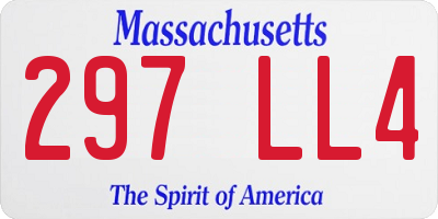 MA license plate 297LL4