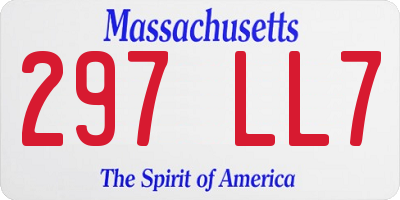 MA license plate 297LL7