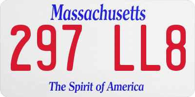 MA license plate 297LL8