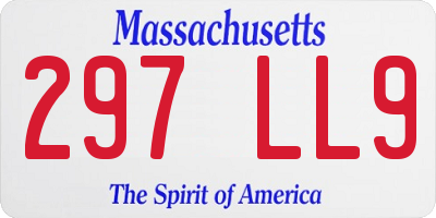 MA license plate 297LL9
