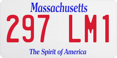 MA license plate 297LM1