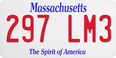 MA license plate 297LM3
