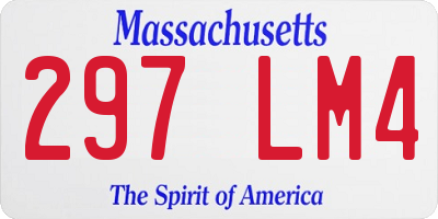 MA license plate 297LM4