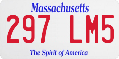 MA license plate 297LM5