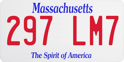 MA license plate 297LM7