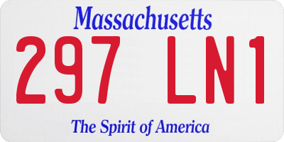 MA license plate 297LN1