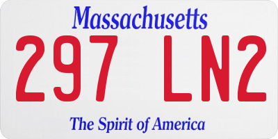 MA license plate 297LN2