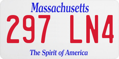 MA license plate 297LN4
