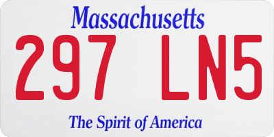 MA license plate 297LN5