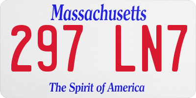 MA license plate 297LN7