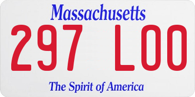MA license plate 297LO0