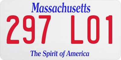 MA license plate 297LO1