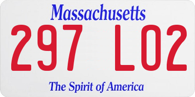 MA license plate 297LO2