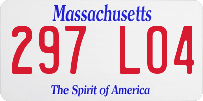 MA license plate 297LO4