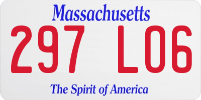 MA license plate 297LO6