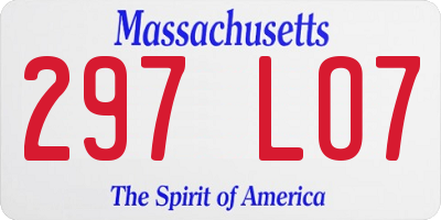 MA license plate 297LO7