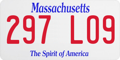 MA license plate 297LO9