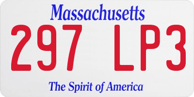 MA license plate 297LP3