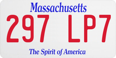 MA license plate 297LP7
