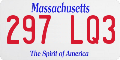 MA license plate 297LQ3