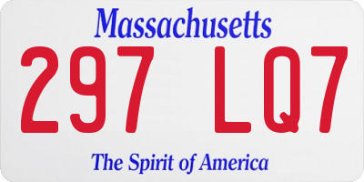 MA license plate 297LQ7