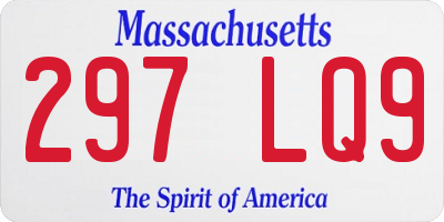 MA license plate 297LQ9