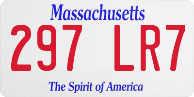 MA license plate 297LR7