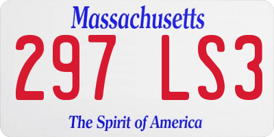 MA license plate 297LS3