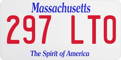 MA license plate 297LT0